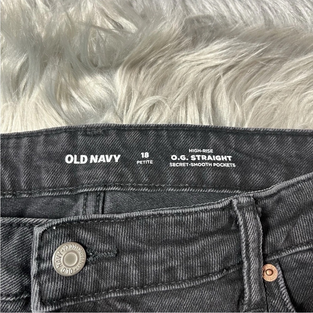 Old Navy Women’s OG High Rise Straight Black Jeans Size 18 Petite 18P - Picture 4 of 12